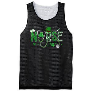 Irish Nurse St Patricks Day Shamrock Stethocsope Mesh Reversible Basketball Jersey Tank