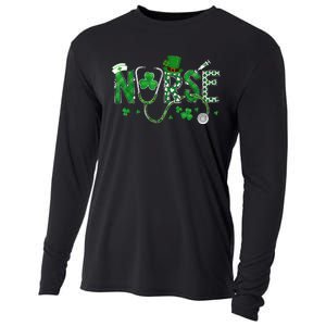 Irish Nurse St Patricks Day Shamrock Stethocsope Cooling Performance Long Sleeve Crew