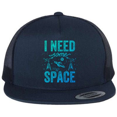 I Need Some Space Astronomy Universe Stars Telescope Cute Gift Flat Bill Trucker Hat