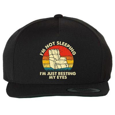 Im Not Sleeping Im Just Resting My Eyes Wool Snapback Cap