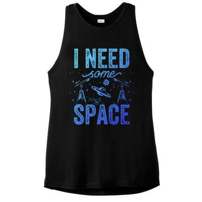 I Need Some Space Astronomy Universe Stars Telescope Cute Gift Ladies PosiCharge Tri-Blend Wicking Tank