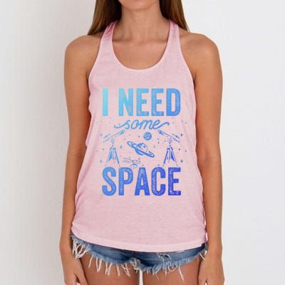 I Need Some Space Astronomy Universe Stars Telescope Cute Gift Women's Knotted Racerback Tank