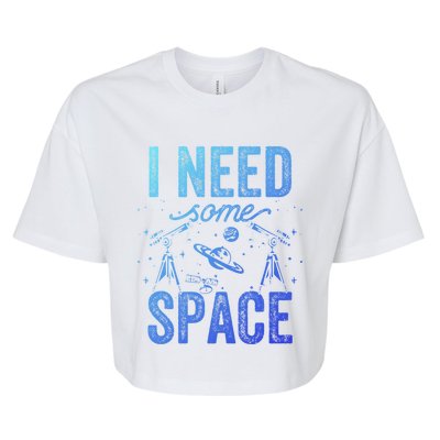 I Need Some Space Astronomy Universe Stars Telescope Cute Gift Bella+Canvas Jersey Crop Tee