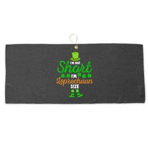 I'm Not Short I'm Leprechaun Size St Patrick's Day Large Microfiber Waffle Golf Towel