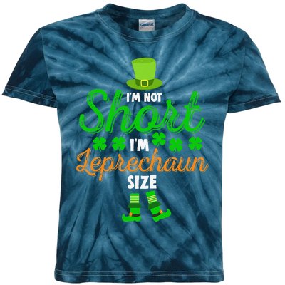 I'm Not Short I'm Leprechaun Size St Patrick's Day Kids Tie-Dye T-Shirt