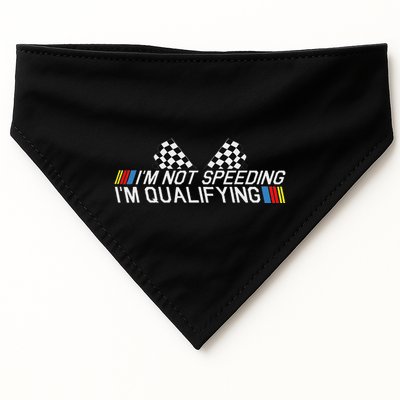 Im Not Speeding Im Qualifying Funny Good Racer USA-Made Doggie Bandana
