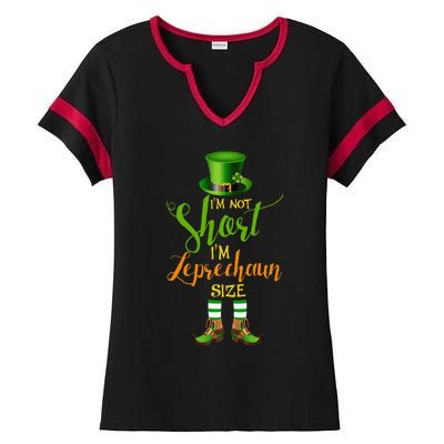 I'm Not Short Leprechaun Size St Patricks Day Funny Ladies Halftime Notch Neck Tee