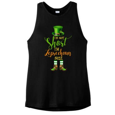 I'm Not Short Leprechaun Size St Patricks Day Funny Ladies PosiCharge Tri-Blend Wicking Tank