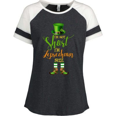 I'm Not Short Leprechaun Size St Patricks Day Funny Enza Ladies Jersey Colorblock Tee