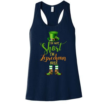 I'm Not Short Leprechaun Size St Patricks Day Funny Women's Racerback Tank