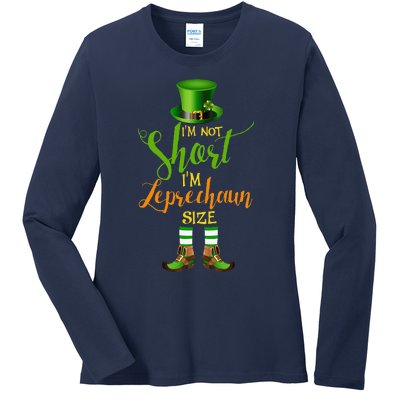 I'm Not Short Leprechaun Size St Patricks Day Funny Ladies Long Sleeve Shirt