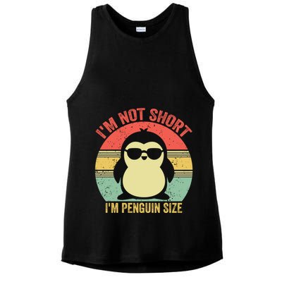 IM Not Short IM Penguin Size Funny Penguin Vintage Animals Gift Ladies PosiCharge Tri-Blend Wicking Tank