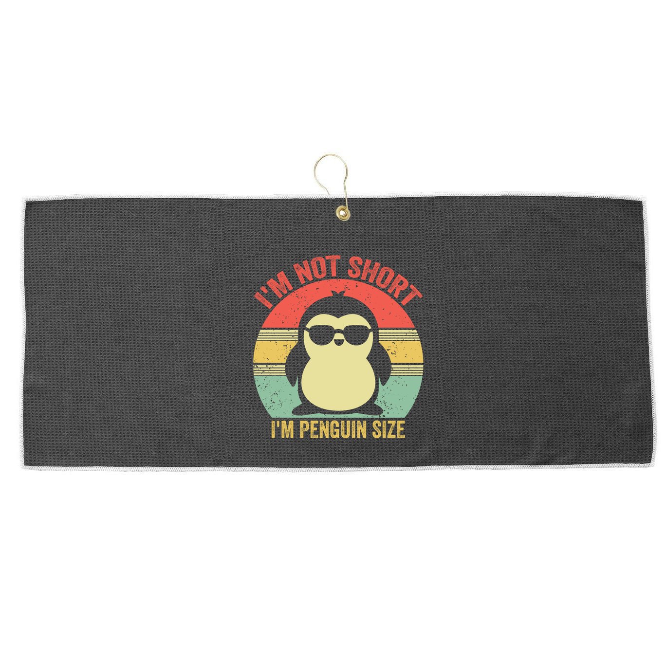 IM Not Short IM Penguin Size Funny Penguin Vintage Animals Gift Large Microfiber Waffle Golf Towel