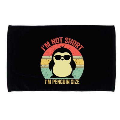 IM Not Short IM Penguin Size Funny Penguin Vintage Animals Gift Microfiber Hand Towel