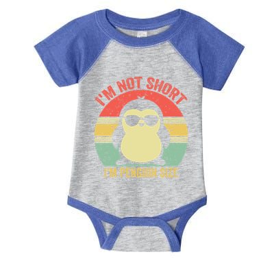 IM Not Short IM Penguin Size Funny Penguin Vintage Animals Gift Infant Baby Jersey Bodysuit