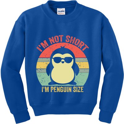 IM Not Short IM Penguin Size Funny Penguin Vintage Animals Gift Kids Sweatshirt