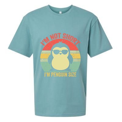 IM Not Short IM Penguin Size Funny Penguin Vintage Animals Gift Sueded Cloud Jersey T-Shirt