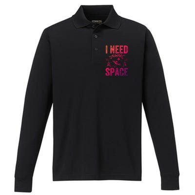 I Need Some Space Astronomy Universe Stars Telescope Cute Gift Performance Long Sleeve Polo