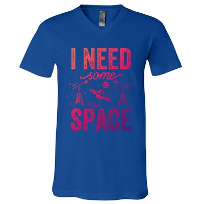 I Need Some Space Astronomy Universe Stars Telescope Cute Gift V-Neck T-Shirt