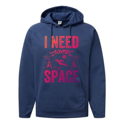 I Need Some Space Astronomy Universe Stars Telescope Cute Gift Performance Fleece Hoodie