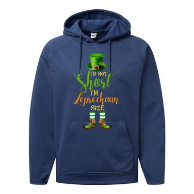 I'm Not Short Leprechaun Size St Patricks Day Funny Performance Fleece Hoodie