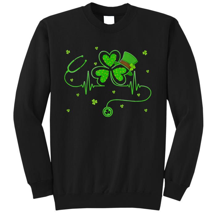 Irish Nurse St Patricks Day Shamrock Stethocsope Sweatshirt