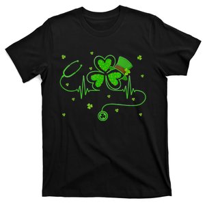 Irish Nurse St Patricks Day Shamrock Stethocsope T-Shirt