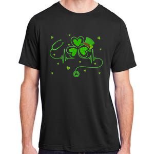 Irish Nurse St Patricks Day Shamrock Stethocsope Adult ChromaSoft Performance T-Shirt