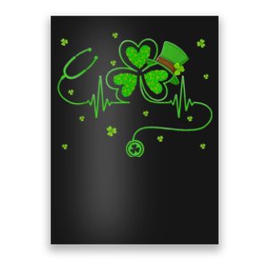 Irish Nurse St Patricks Day Shamrock Stethocsope Poster