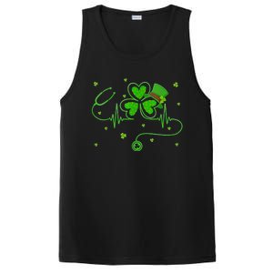 Irish Nurse St Patricks Day Shamrock Stethocsope PosiCharge Competitor Tank