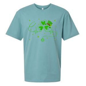 Irish Nurse St Patricks Day Shamrock Stethocsope Sueded Cloud Jersey T-Shirt