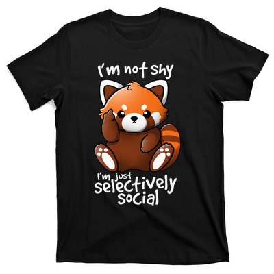 Im Not Shy Im Just Selectively Social Red Panda Antisocial T-Shirt