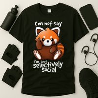 Im Not Shy Im Just Selectively Social Red Panda Antisocial T-Shirt