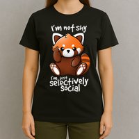 Im Not Shy Im Just Selectively Social Red Panda Antisocial T-Shirt