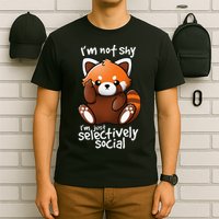 Im Not Shy Im Just Selectively Social Red Panda Antisocial T-Shirt