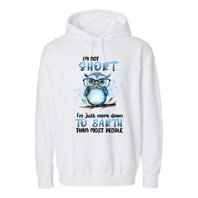 Im Not Short Im Just More Down To Earth Than Most People Garment-Dyed Fleece Hoodie