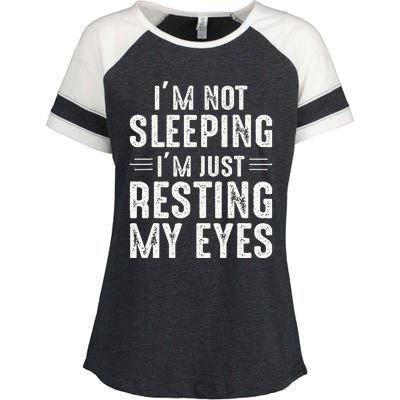 Im Not Sleeping Im Just Resting My Eyes Dad Joke Enza Ladies Jersey Colorblock Tee