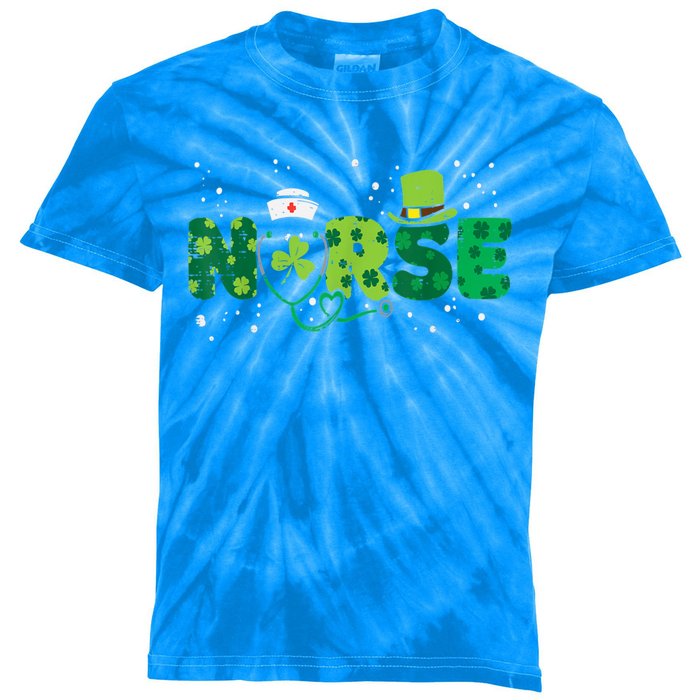 Irish Nurse Stethoscope Scrub St Patricks Day Nurses Gift Kids Tie-Dye T-Shirt