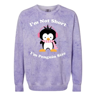 I'm Not Short I'm Penguin Size Colorblast Crewneck Sweatshirt