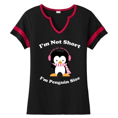 I'm Not Short I'm Penguin Size Ladies Halftime Notch Neck Tee