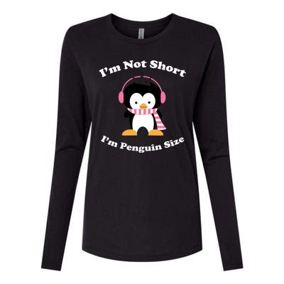 I'm Not Short I'm Penguin Size Womens Cotton Relaxed Long Sleeve T-Shirt