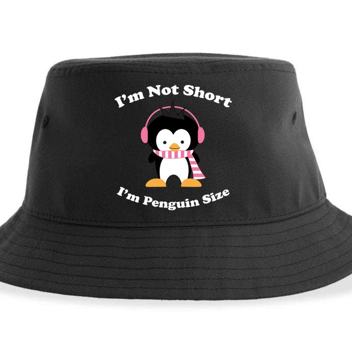 I'm Not Short I'm Penguin Size Sustainable Bucket Hat