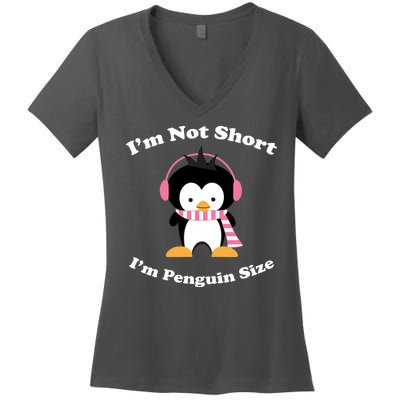 I'm Not Short I'm Penguin Size Women's V-Neck T-Shirt