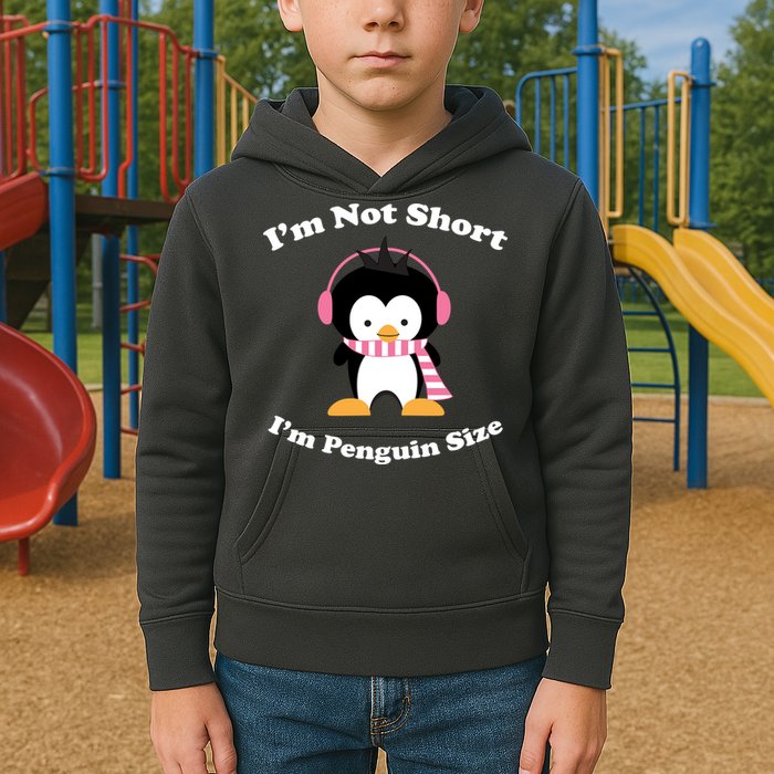 I'm Not Short I'm Penguin Size Kids Hoodie