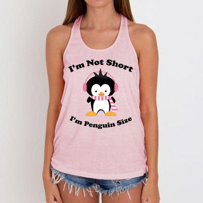 I'm Not Short I'm Penguin Size Women's Knotted Racerback Tank