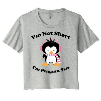 I'm Not Short I'm Penguin Size Women's Crop Top Tee