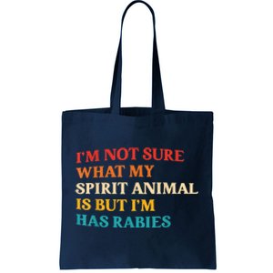 I'm Not Sure What My Spirit Animal Is But I'm Has Rabies Tote Bag