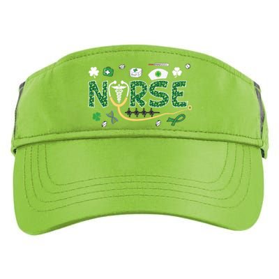 Irish Nurse Stethoscope Leopard St Patricks Day Nurses Scrub Cool Gift Adult Drive Performance Visor