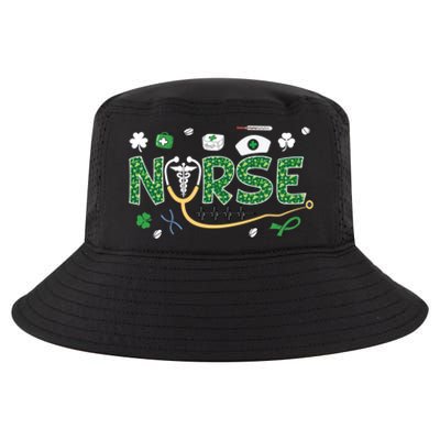 Irish Nurse Stethoscope Leopard St Patricks Day Nurses Scrub Cool Gift Cool Comfort Performance Bucket Hat