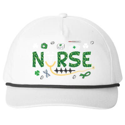 Irish Nurse Stethoscope Leopard St Patricks Day Nurses Scrub Cool Gift Snapback Five-Panel Rope Hat